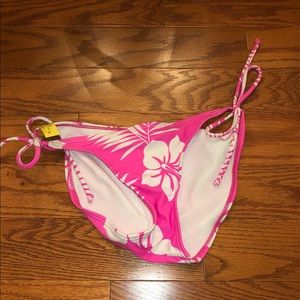 Pink & White Flowery Bikini Bottom